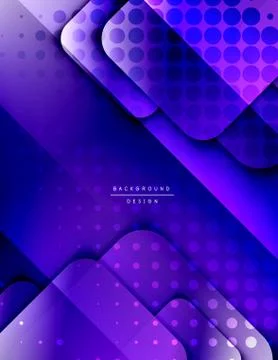 Rounded squares shapes composition geometric abstract background. 3D shadow Stock Illustration