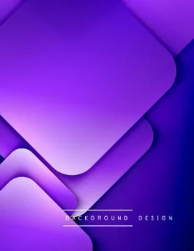 Rounded squares shapes composition geometric abstract background. 3D shadow Stock Illustration
