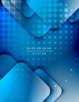 Rounded squares shapes composition geometric abstract background. 3D shadow Illustrazione stock