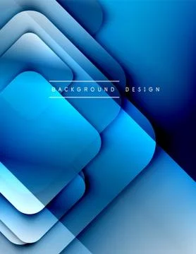Rounded squares shapes composition geometric abstract background. 3D shadow Illustrazione stock