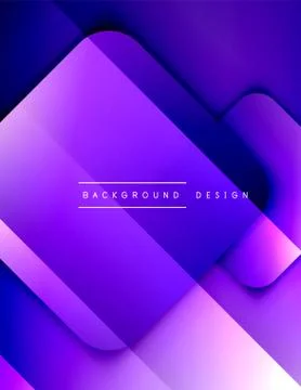 Rounded squares shapes composition geometric abstract background. 3D shadow Stock Illustration