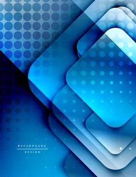 Rounded squares shapes composition geometric abstract background. 3D shadow Illustrazione stock