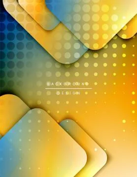 Rounded squares shapes composition geometric abstract background. 3D shadow 스톡 일러스트