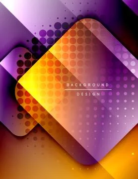 Rounded squares shapes composition geometric abstract background. 3D shadow Stock Illustration