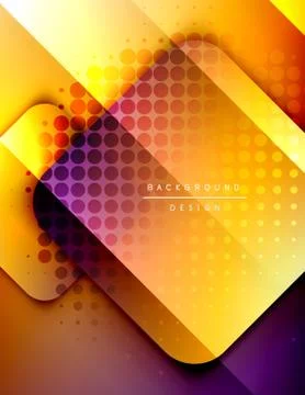 Rounded squares shapes composition geometric abstract background. 3D shadow Illustrazione stock