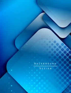 Rounded squares shapes composition geometric abstract background. 3D shadow Illustrazione stock