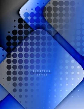 Rounded squares shapes composition geometric abstract background. 3D shadow Stock Illustration