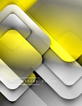Rounded squares shapes composition geometric abstract background. 3D shadow Illustrazione stock