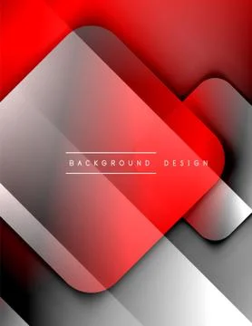 Rounded squares shapes composition geometric abstract background. 3D shadow Illustrazione stock
