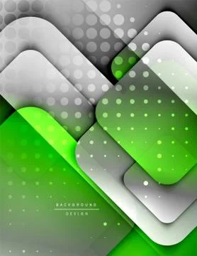 Rounded squares shapes composition geometric abstract background. 3D shadow Illustrazione stock