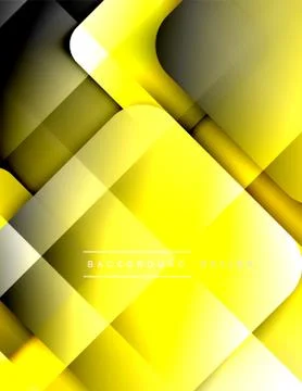 Rounded squares shapes composition geometric abstract background. 3D shadow Stock Illustration
