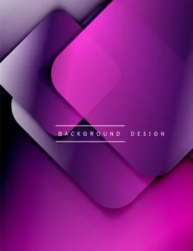 Rounded squares shapes composition geometric abstract background. 3D shadow Stock Illustration