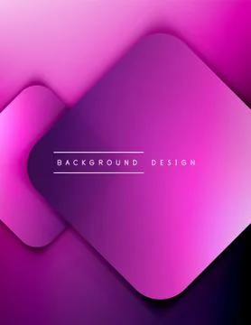 Rounded squares shapes composition geometric abstract background. 3D shadow Stock Illustration