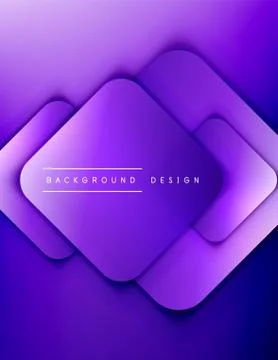 Rounded squares shapes composition geometric abstract background. 3D shadow Stock Illustration