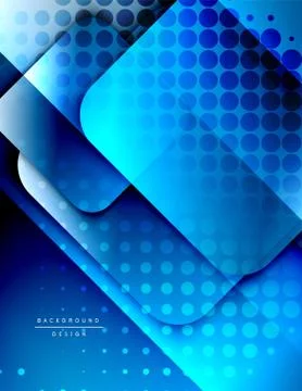 Rounded squares shapes composition geometric abstract background. 3D shadow Stock Illustration