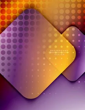 Rounded squares shapes composition geometric abstract background. 3D shadow イラスト素材
