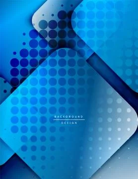 Rounded squares shapes composition geometric abstract background. 3D shadow Stock Illustration