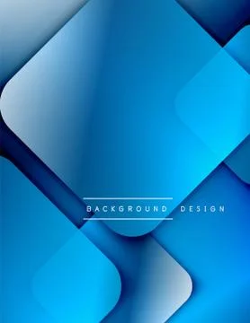 Rounded squares shapes composition geometric abstract background. 3D shadow Illustrazione stock