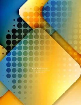Rounded squares shapes composition geometric abstract background. 3D shadow 스톡 일러스트