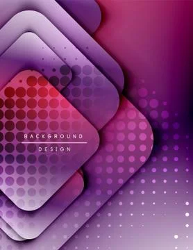 Rounded squares shapes composition geometric abstract background. 3D shadow Illustrazione stock