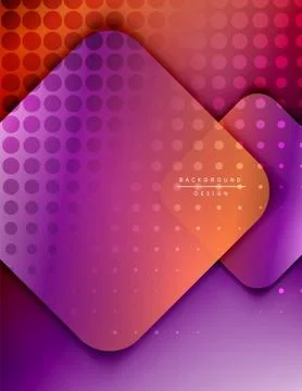 Rounded squares shapes composition geometric abstract background. 3D shadow Illustrazione stock