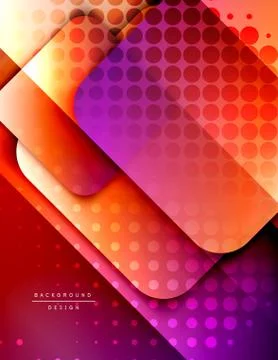 Rounded squares shapes composition geometric abstract background. 3D shadow Stock Illustration