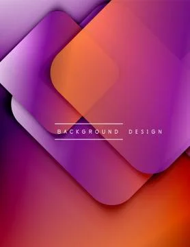 Rounded squares shapes composition geometric abstract background. 3D shadow Stock Illustration