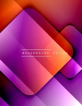 Rounded squares shapes composition geometric abstract background. 3D shadow Illustrazione stock