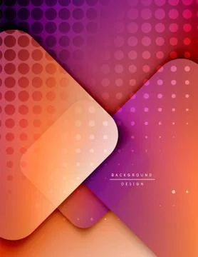 Rounded squares shapes composition geometric abstract background. 3D shadow Stock Illustration