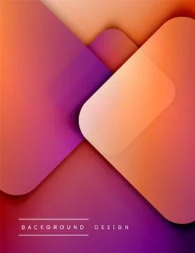 Rounded squares shapes composition geometric abstract background. 3D shadow 스톡 일러스트