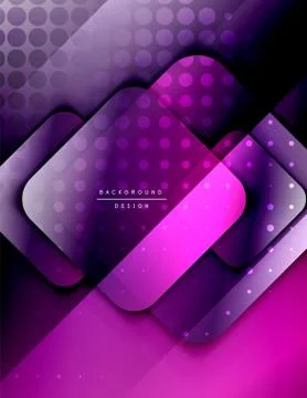 Rounded squares shapes composition geometric abstract background. 3D shadow Illustrazione stock