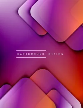 Rounded squares shapes composition geometric abstract background. 3D shadow Illustrazione stock
