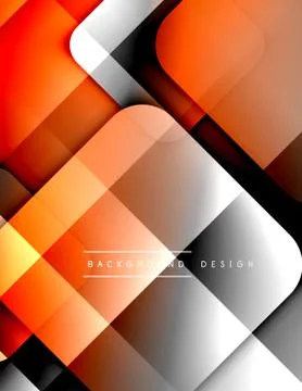 Rounded squares shapes composition geometric abstract background. 3D shadow Illustrazione stock