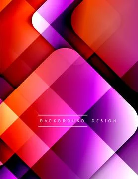 Rounded squares shapes composition geometric abstract background. 3D shadow Illustrazione stock