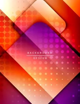 Rounded squares shapes composition geometric abstract background. 3D shadow Illustrazione stock
