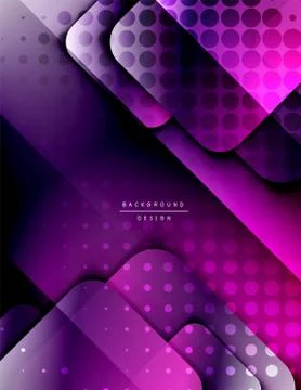 Rounded squares shapes composition geometric abstract background. 3D shadow Stock Illustration