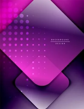 Rounded squares shapes composition geometric abstract background. 3D shadow Stock Illustration