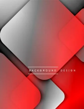 Rounded squares shapes composition geometric abstract background. 3D shadow Illustrazione stock