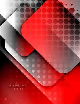 Rounded squares shapes composition geometric abstract background. 3D shadow イラスト素材
