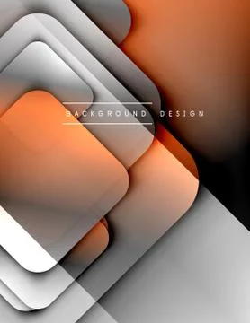 Rounded squares shapes composition geometric abstract background. 3D shadow イラスト素材
