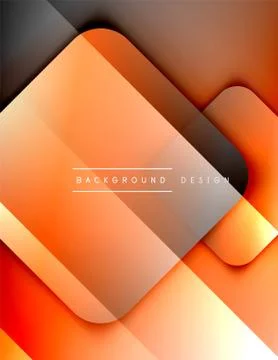 Rounded squares shapes composition geometric abstract background. 3D shadow Stock Illustration