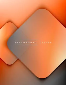 Rounded squares shapes composition geometric abstract background. 3D shadow Stock Illustration