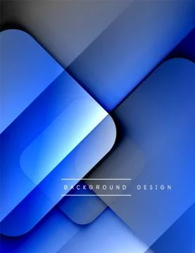 Rounded squares shapes composition geometric abstract background. 3D shadow Stock Illustration