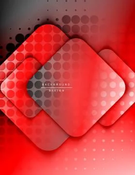 Rounded squares shapes composition geometric abstract background. 3D shadow Illustrazione stock