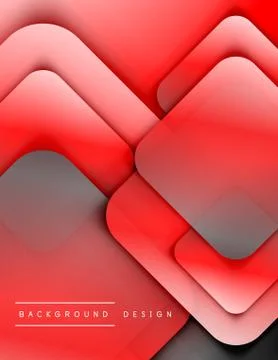 Rounded squares shapes composition geometric abstract background. 3D shadow Stock Illustration