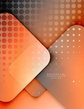 Rounded squares shapes composition geometric abstract background. 3D shadow Stock Illustration