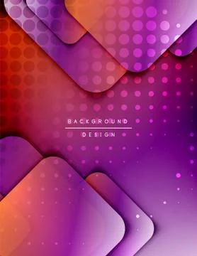 Rounded squares shapes composition geometric abstract background. 3D shadow Illustrazione stock