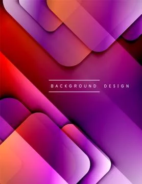 Rounded squares shapes composition geometric abstract background. 3D shadow イラスト素材