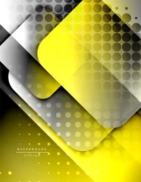 Rounded squares shapes composition geometric abstract background. 3D shadow Stock Illustration