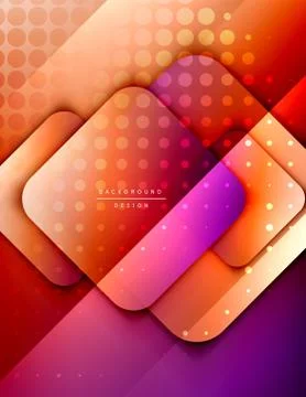 Rounded squares shapes composition geometric abstract background. 3D shadow イラスト素材